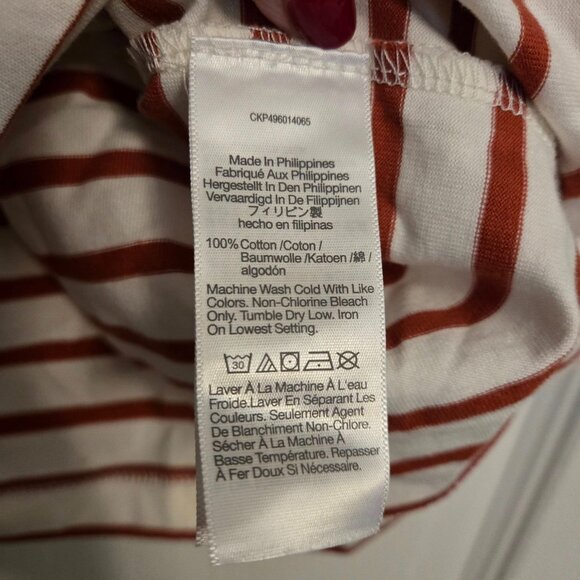 MADEWELL Women’s Red Striped Boxy Tee Shirt Crewneck Cotton Top Size L - Picture 6 of 6